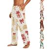 Men's Casual Christmas Print Plush Pajama Pants Sleepwear for Holiday