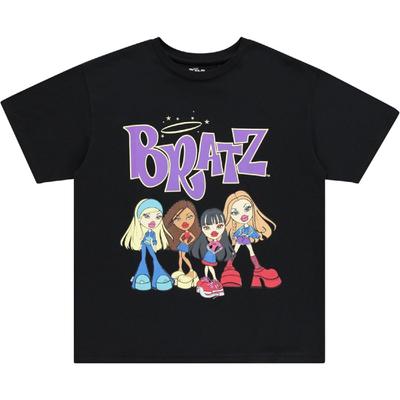 Bratz Ladies Original Dolls Shirt - Yasmin, Cloe, Jade, and Sasha 1990's Vintage Throwback Graphic T-Shirt, Black, Medium