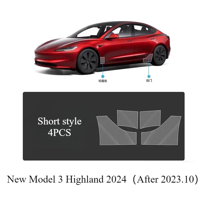 Car Body Protective Film for Tesla Model 3/Y/3+ 2024 TPU Transparent Film Front Rear Door Extended Invisible Car Clothing Set