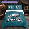 Set Biancheria da Letto in Microfibra con Fantasia Philadelphia Eagles 3 Pezzi Decorativo Copripiumino per Camera da Letto Uso Domestico