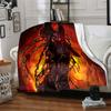 1Pc Fiery Demon Artwork Blanket For Couch Bed Plush Cozy Fuzzy Blanket Super Soft Warm Blankets For Fall And Winter 0918289