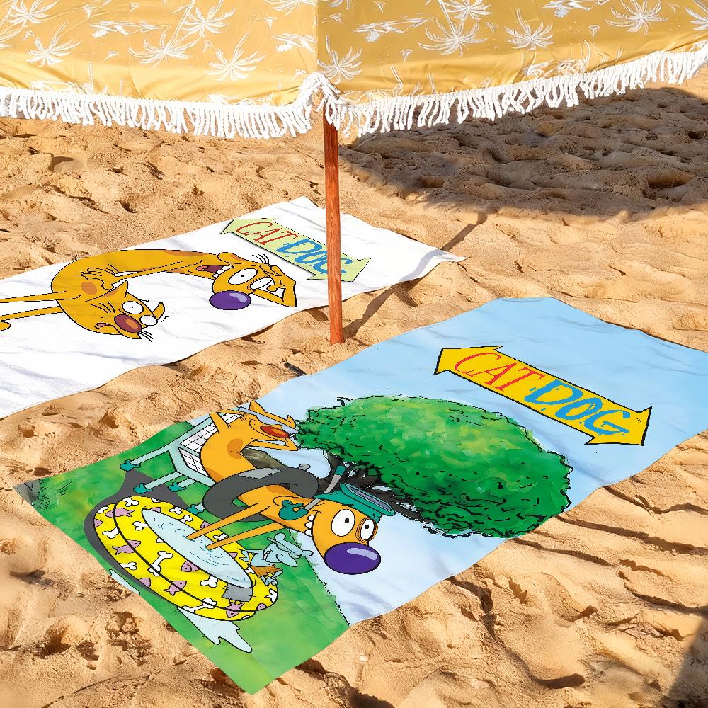 Cartoon cute C-Cat D-Dog Towel Drying Bath Towel Applicable To Light Swimming Camping Yoga Beach Out