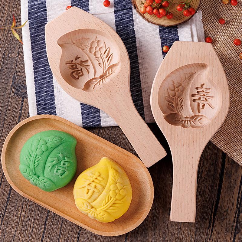 Manual Diy Wooden Steamed Bread Mold Moon Cake Fruit Biscuits Pasta Bag Steamed Stuffed Bun Tool Household Baking Artifact