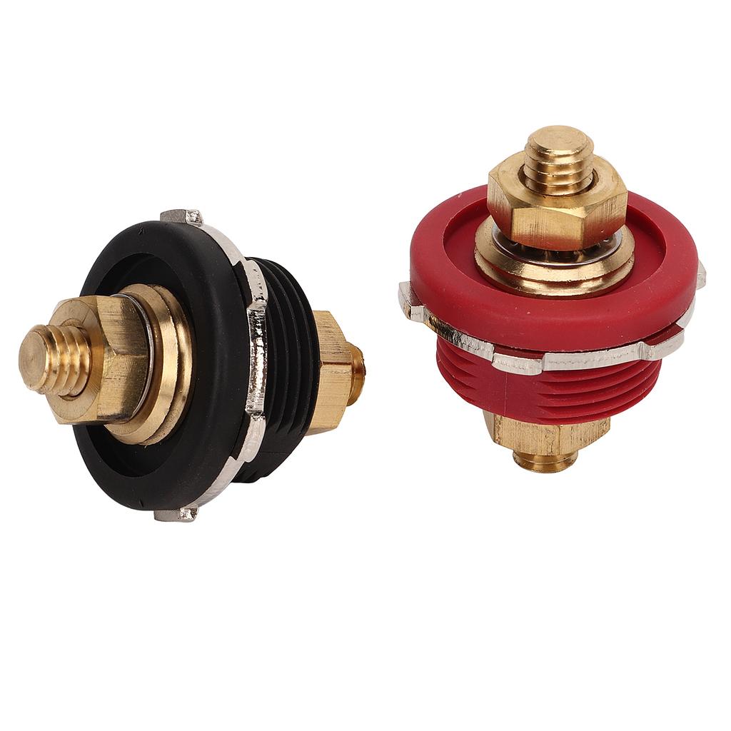 2PCS 3 8in Thru Panel Battery Terminal 250A Black Red Universal Battery Connector for RV Boat