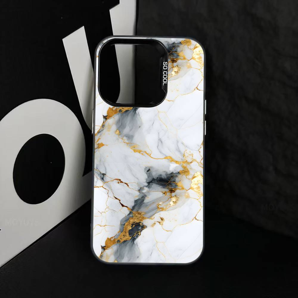 

Стильный чехол для телефона с мраморным узором для iPhone 17,16,15,14,13,12,11 Plus,Pro Max,XS,Красочный серебристый чехол для телефона Funda Cover iPhone14Plus