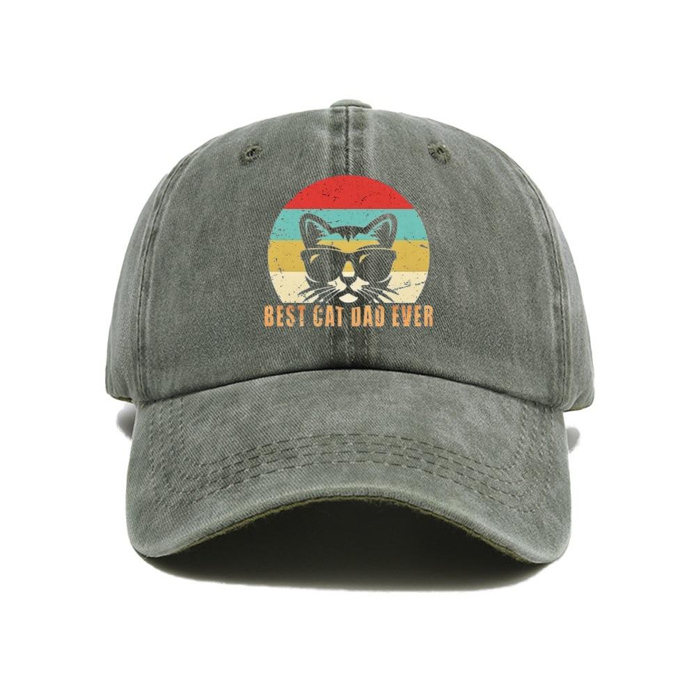 Wolf Head Printing Baseball Cap Washed Cotton Outdoor Adjustable Dad Hat Unisex