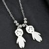 Stainless Steel Boy Girl Necklace Pendant Lover Necklace Choker Family Necklace  Lovers