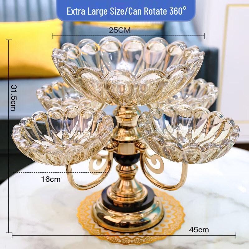 Nordic Light Luxury Glass Fruit & Snack Plate