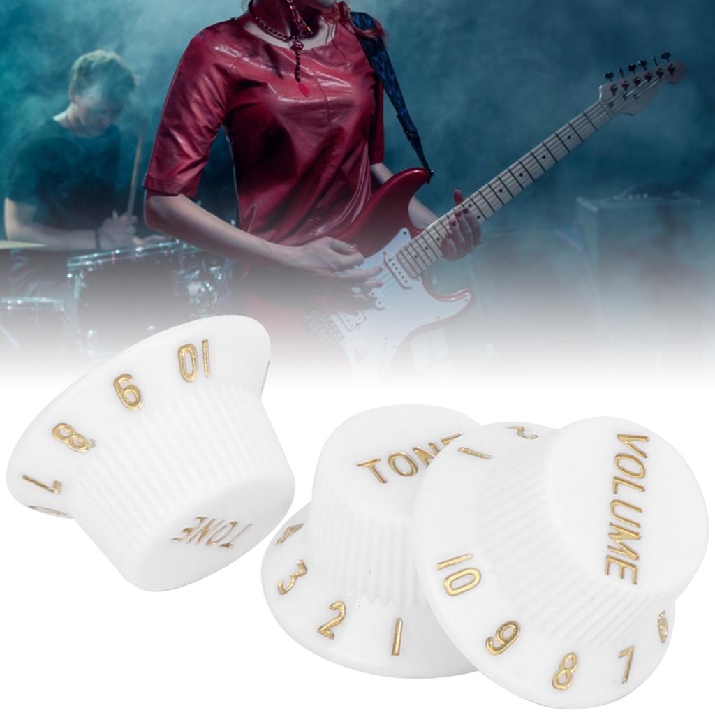 3 Stück Gitarren-Reglerknopf 1 Lautstärke 2 Klangfarbe Passend Top Kunststoff Set Kit für E-Bass GD73