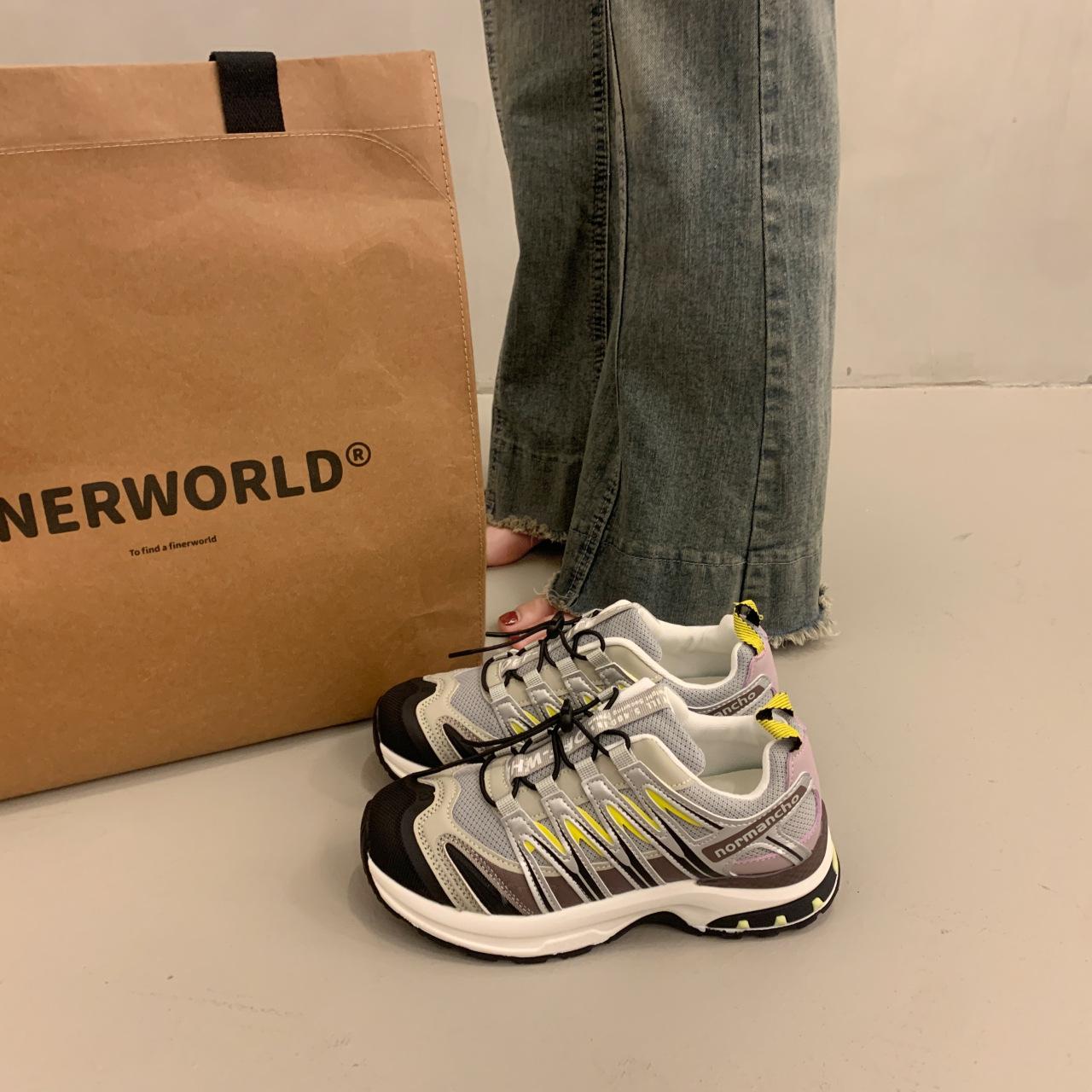 

Platform casual sports shoes women s spring new 2025 summer Korean version of Maillard outdoor hiking shoes running shoes 40 серый