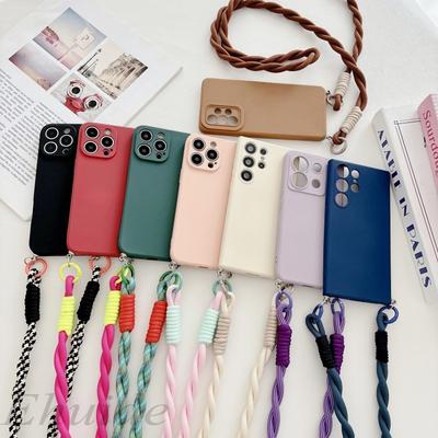 Lanyard Case for Samsung Galaxy S26 S25 Edge S24 Ultra S21 S22 S23 FE A56 A16 A55 Shockproof Crossbody Strap Soft Silicone Cover