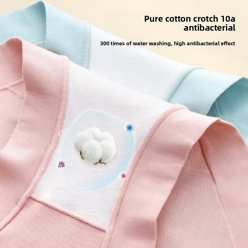 Plus Size Lady Spring and Autumn Cotton High Waist Antibacterial Comfortable Widened Non Mark Breathable Flat Angle Briefs