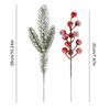 18Pcs Artificial Snowy Norfolk Pine Branch Faux Stem Christmas Holly Berries Branch DIY Vase Filler Holiday Party Decoration