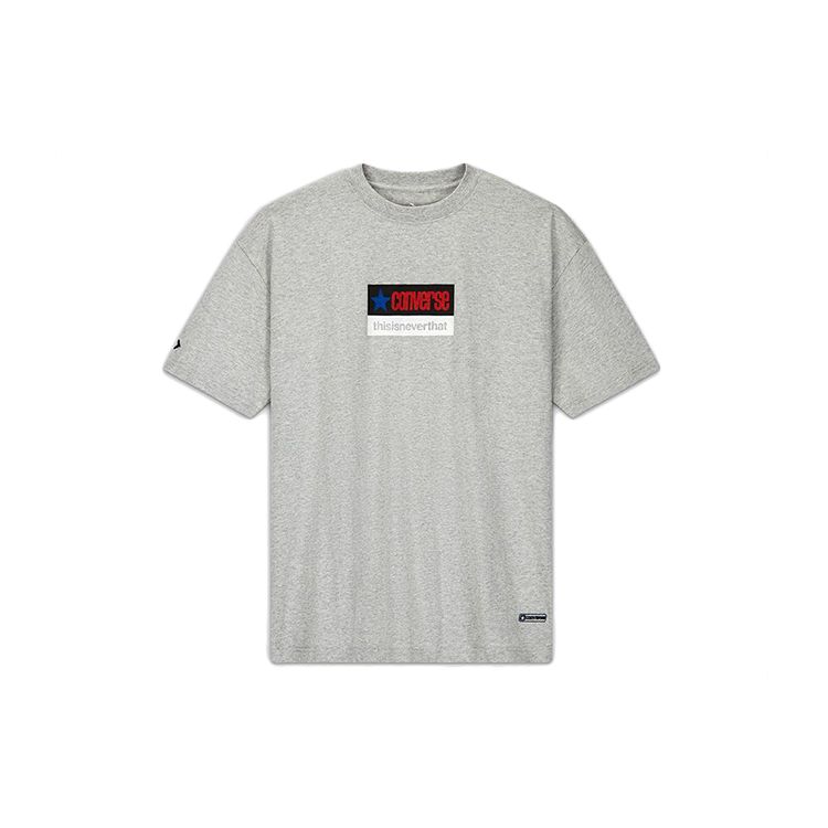 

Спортивная футболка Converse x Thisisneverthat Collaborative Logo Print с короткими рукавами, мужские топы, светло-серые 10022709-A02