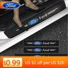 Car Sticker 2026 Ford New 2025 Hot Carbon Fiber Car Door Threshold Protective Sticker For Ford Escape Kuga Mondeo Ecosport Fiest