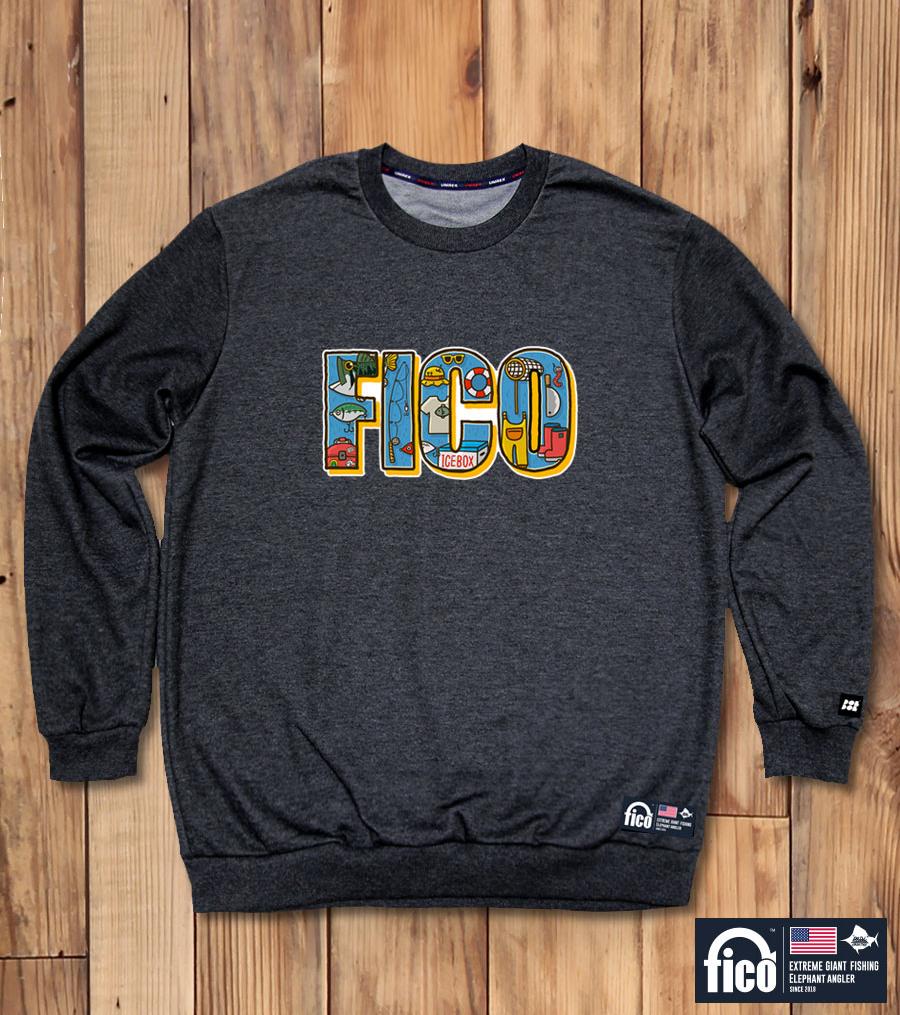 DOLDOL Fico-Mtm-151 Extreme Fishing Brand Pico Graphic Sweatshirt Long Sleeve