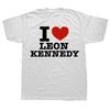 Funny I Heart Leon Kennedy T-Shirts Men Women's Clothing Fashion Vintage T Shirt Male Oversized Cotton Short Sleeve T-shirt Tops