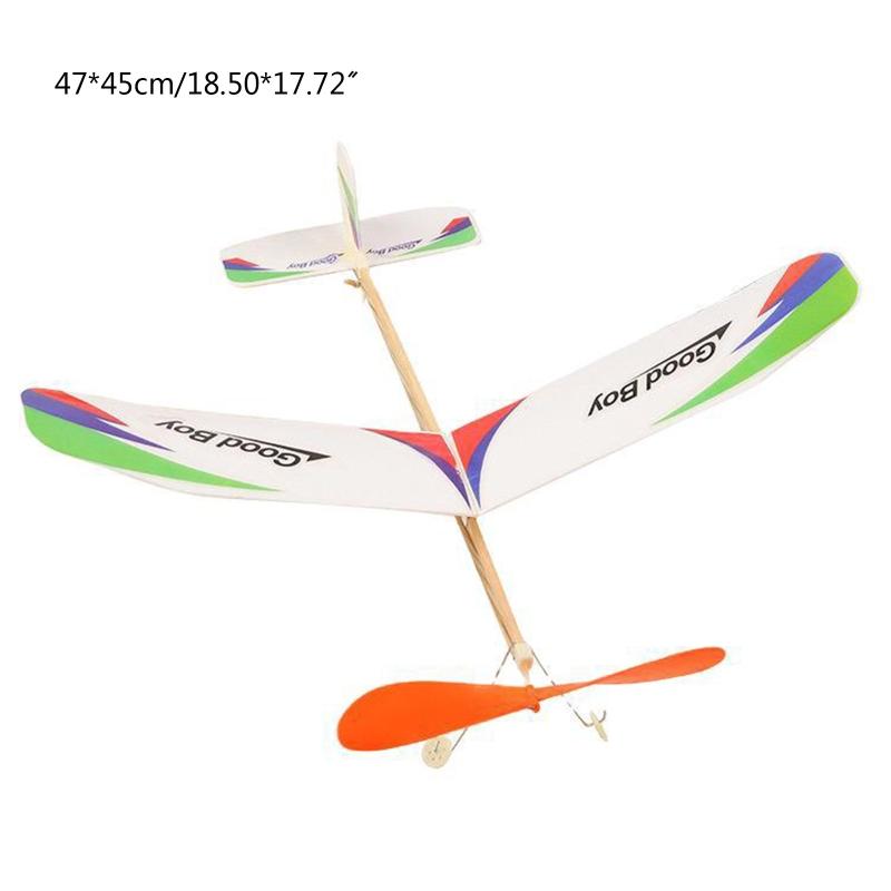 Wood Airplane Gliders Propeller Plane Toys Set Wooden Airplane Kits Rubberband Powered Propellor Planes Children's Day