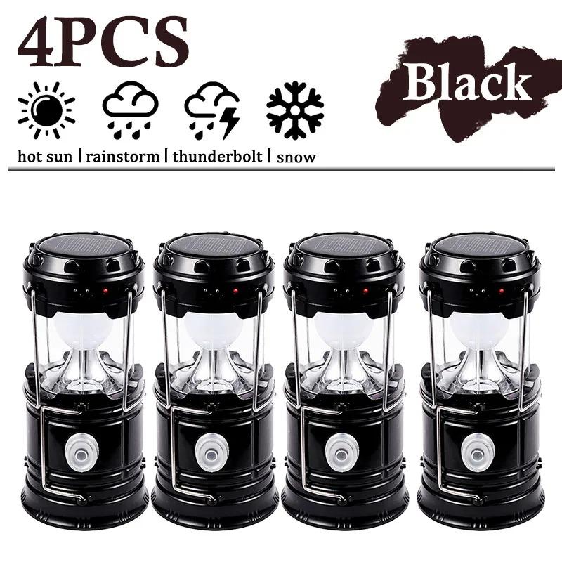 Solar LED Portable Lantern Telescopic Torch Lamp Multi-function Outdoor Camping Emergency Tent Lamp Outdoor Lighting