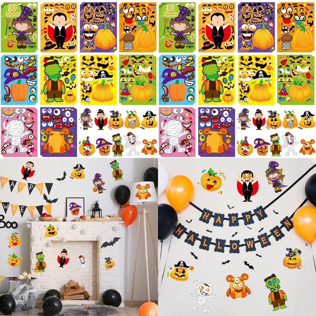 Colorful Cm2304009 Diy Pumpkin Stickers Set For Children Halloween Party Decorations