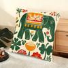 Elephant and flower Cushion Cover Soft Short Plush Pillow Cover Smooth Cozy Texture Aesthetic Cushion Case Home Decor