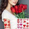 10 STÜCKE Valentinstag Temporäre Tattoo Aufkleber Rote Liebe Rose Lippen Kuss Herz Fake Tattoo Abziehbilder Themen Dekorationen Zubehör