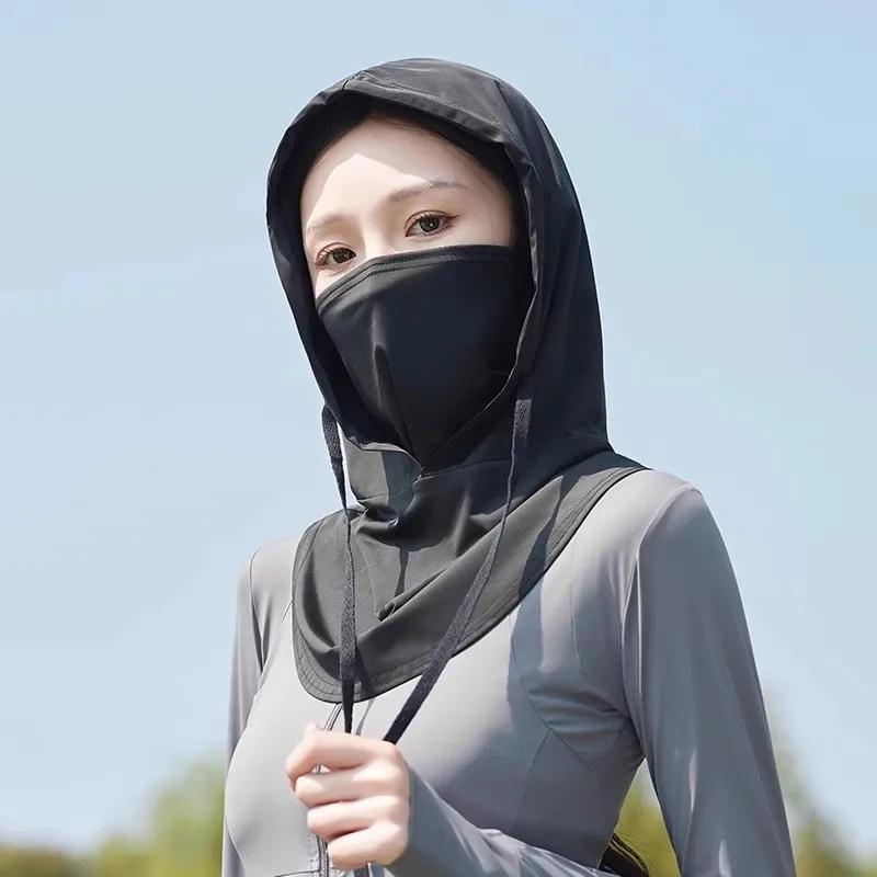 

Women Anti-UV Face Mask Balaclava Sunhat Sun Protection Breathable Full Neck Hood Covers Outdoor Summer Cycling Fishing Hiking чёрный