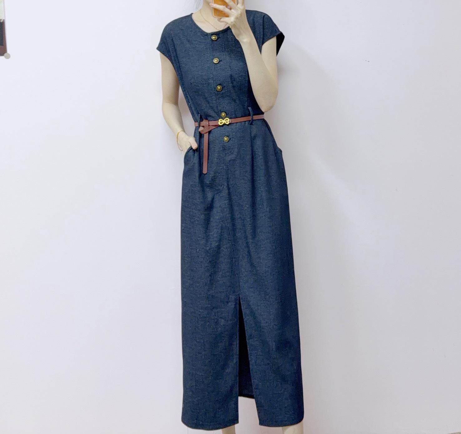 

Summer 2026 Slimming & Elegant Midi Dress 105 XL (59-64 kg) синий