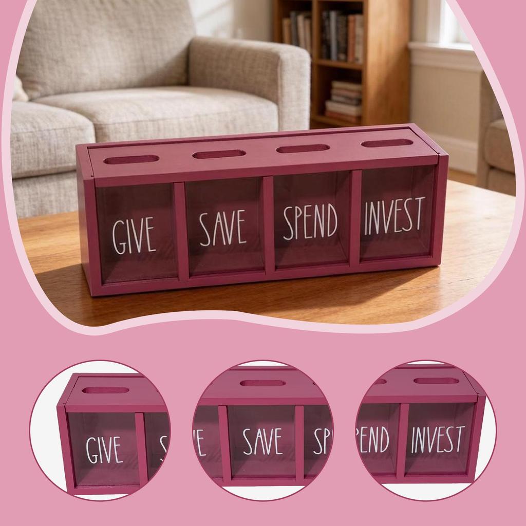 Box Wooden Piggy Bank Novelty Home Decoration Early Ideas Storage Case Money Saver Girls Children