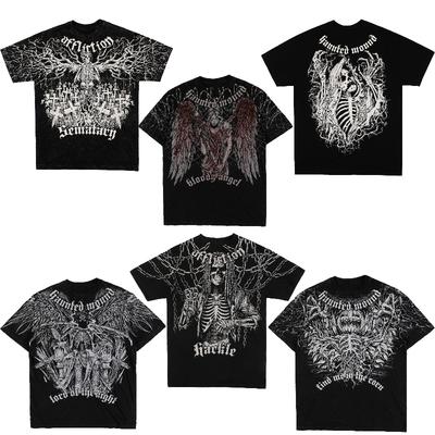 Summer Affliction Retro Graphic Printing T-shirt Men's T-shirt Gothic High Street Hip Hop Streetwear Short Sleeve Tees Top Women's Clothing