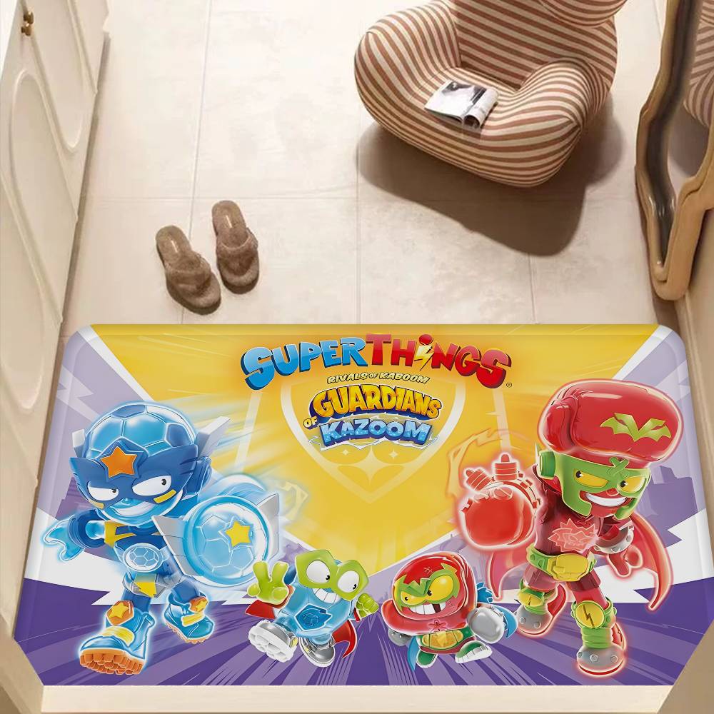 Cute Cartoon Super Zings Floor Mat INS Style Soft Bedroom Floor House Laundry Room Mat Anti-skid Household Carpets