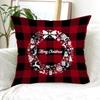New Style Pillowcase Buffalo Plaid Christmas Print Pillowcase Home Bedroom Decoration