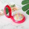 Tragbarer runder Mini-Haarkamm mit Spiegeltasche, kleine Größe, Reisemassage, zusammenklappbarer Haarkamm, Damen-Haarbürsten, Styling-Werkzeuge