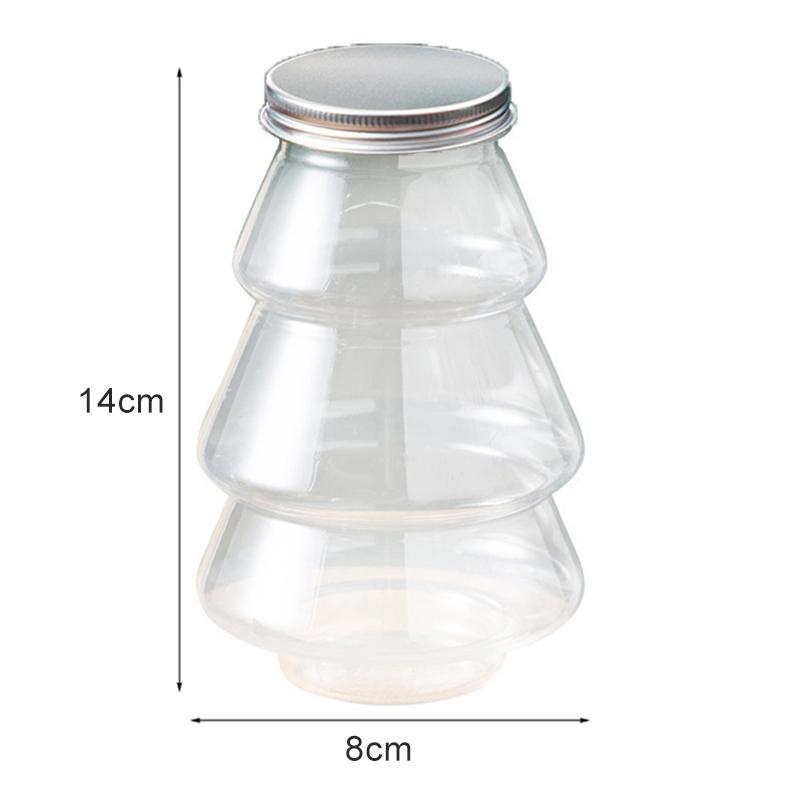 Christmas Candy Biscuits Bottle Christmas Tree Milk Tea Bottle Candy Cookie Snack Chocolate Storage Jar Box Food Container
