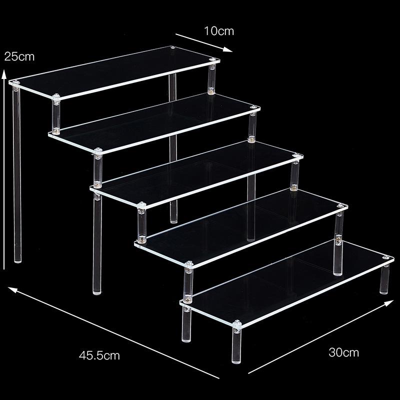 Clear Acrylic Tiered Display Stand for Figurines, Dolls & Jewelry
