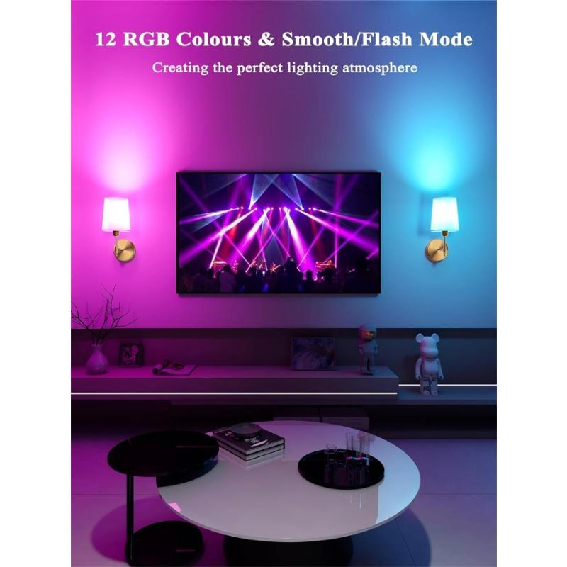 Wireless Rechargeable Battery Powered Wall Light, 4000 Mah, Dimmable, Removable Bulb and Remote, 15 Colors Wireless Wall Light