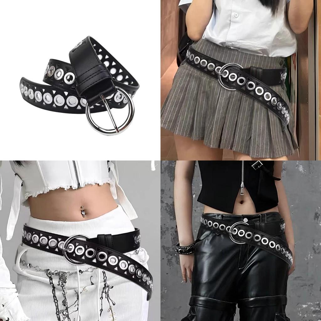 Retro Metal Inspired Buckle Belt With Hollow Out Design Fashionable Outfits