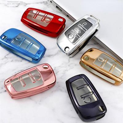 Měkký TPU skládací kryt na klíče pouzdro pro auto A3 8L 8P A4 B6 B7 B8 A6 C5 C6 4F RS3 Q3 Q7 TT 8L 8V S3 Auto Shell Příslušenství