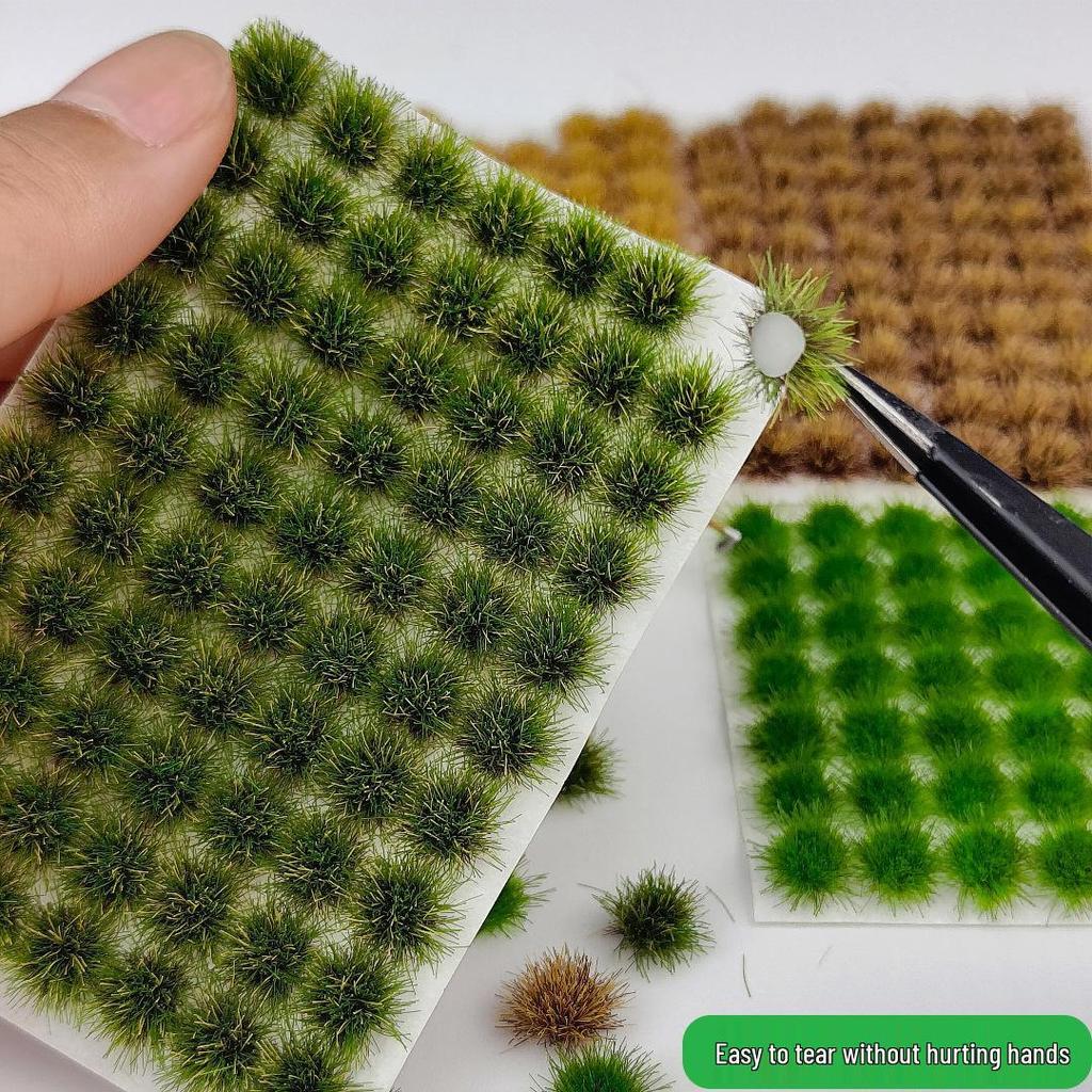70 Miniature Seasonal Grass Clumps for Model Train Scenery and Military Dioramas