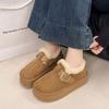 Cowhide Version Retro Thick-soled Piled Thickened Snow Boots Women's New Winter Warm Cotton Shoes Children