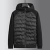 DIBINZE Veste matelassée à capuche patchwork grande taille pour homme