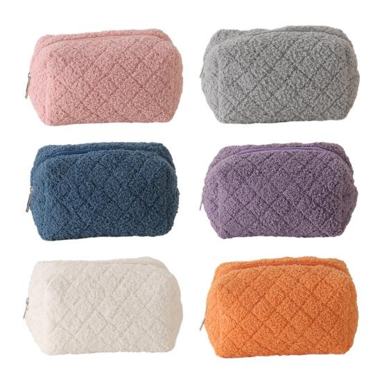 Federmäppchen Einfarbig Großes Fassungsvermögen Reißverschluss Bleistifttasche Weiches Plüsch Kinder Schreibwaren Organizer