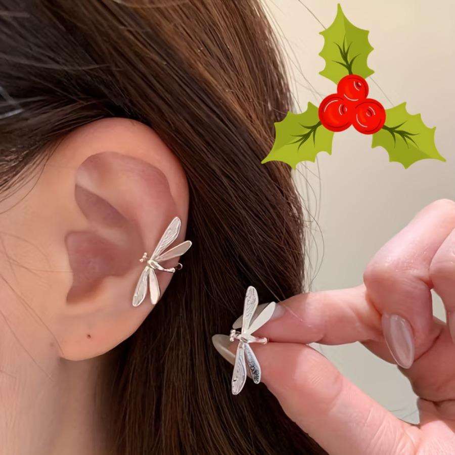 A Simple and Elegant Dragonfly Ear Cuff | No Piercing Required, Unique and Niche Design, Perfect for Daily Wear, Work, and Parties