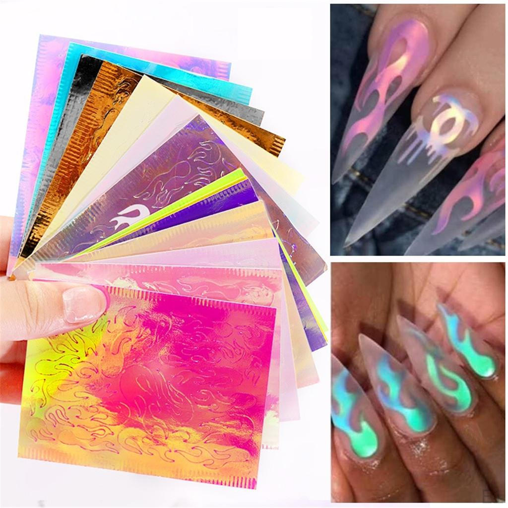 16 Sheets Stickers Leaf Manicure Tips Decal DIY Decoration