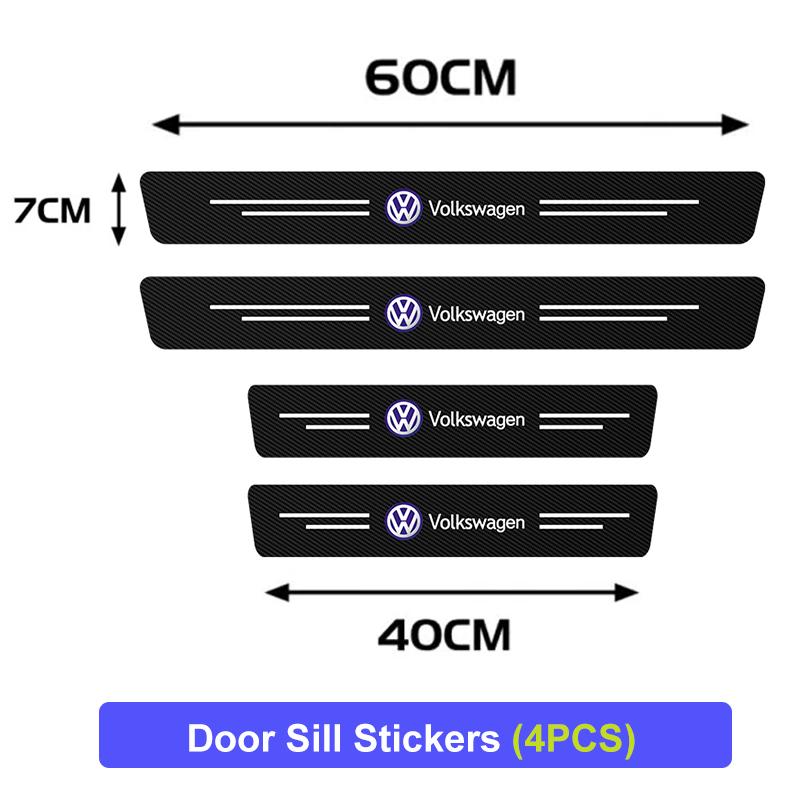 T274PCS Car Door Sill Protective Film Stickers Key Accessories For Volkswagen VW Polo Golf 6 7 8 MK5 MK7 Jetta Passat Tiguan Touran