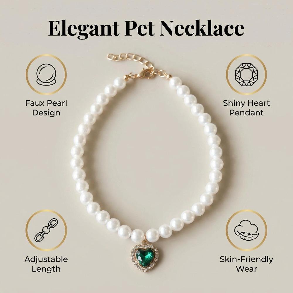 Adjustable Cat Collar with High Simulation Pearls Cute Exquisite Summer Necklace for Kittens Pet Supplies with Neck Decoration