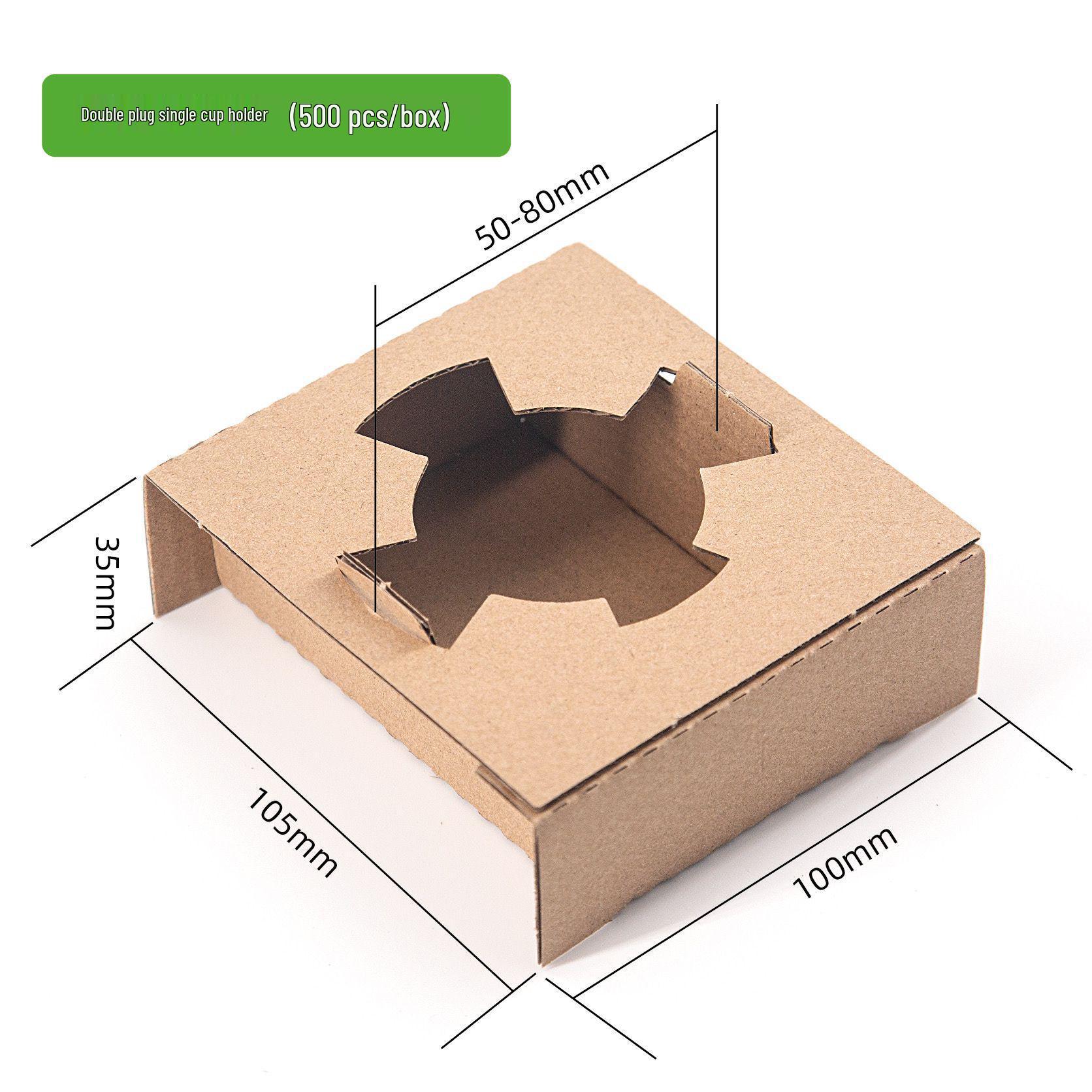 New Disposable Corrugated Kraft Paper Cup Holder for Milk Tea - Single, Double, or Four-Cup Options