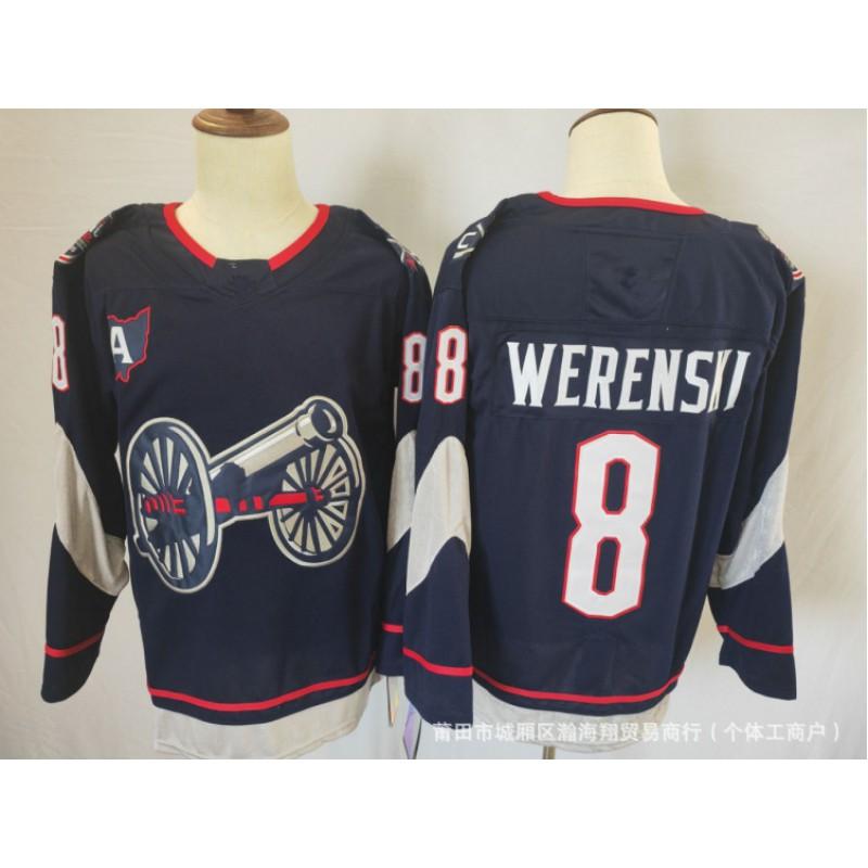 Custom Ice Hockey Jersey Blue Jacket Team 86 8 38 Embroidered Adult Mens Performance Sportswear Practice Game