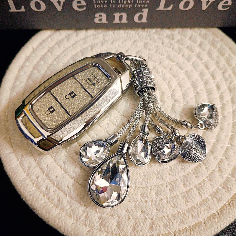 White Diamond Tpu For Hyundai Kona I30 Ix35 Solaris Azera Elantra Grandeur Ig Smart Remote Car Key Case Cover Fob Holder