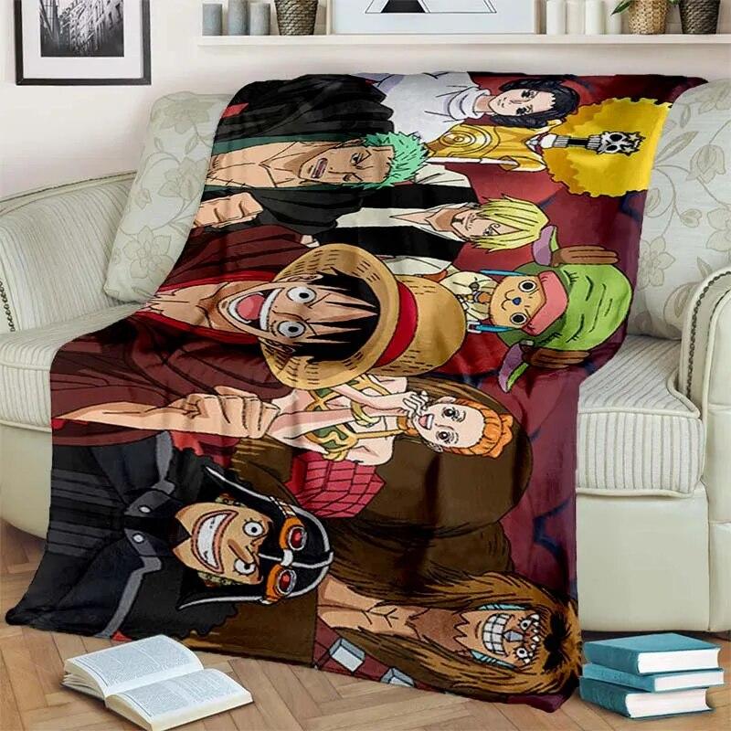 Japanese Anime One P-Piece Lightweight Flannel Blanket,Multi-purpose Holiday Gift Blanket Warm And Soft Blankets All Seasons